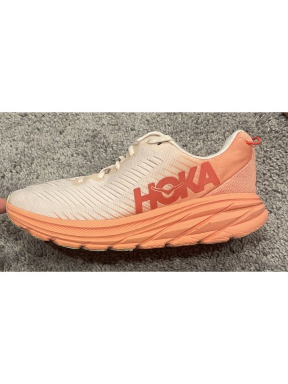 Size 8.5B - Hoka One One HOKA Rincon 3 Silver Peony Canteloupe Women's Shoes